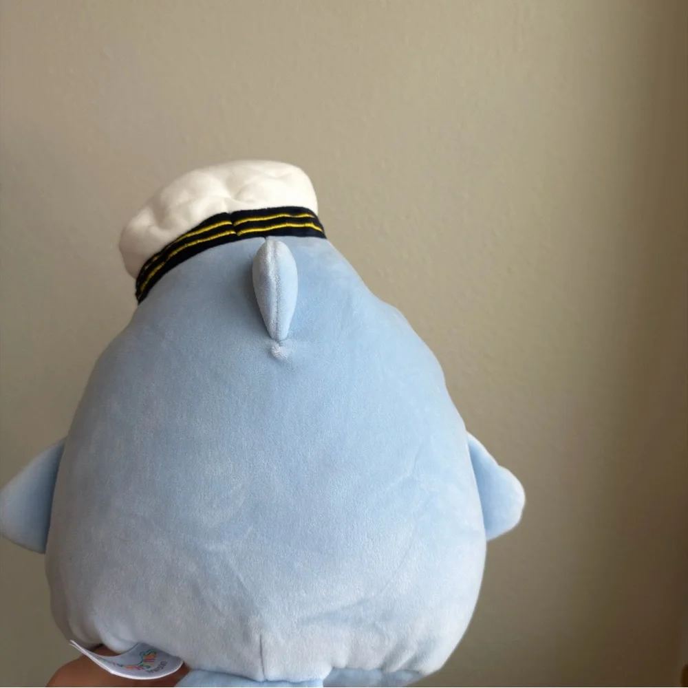 NWT Squishmallows Samir Whale Captain Plush Blue Nautical Stuffed Animal - Picture 3 of 3